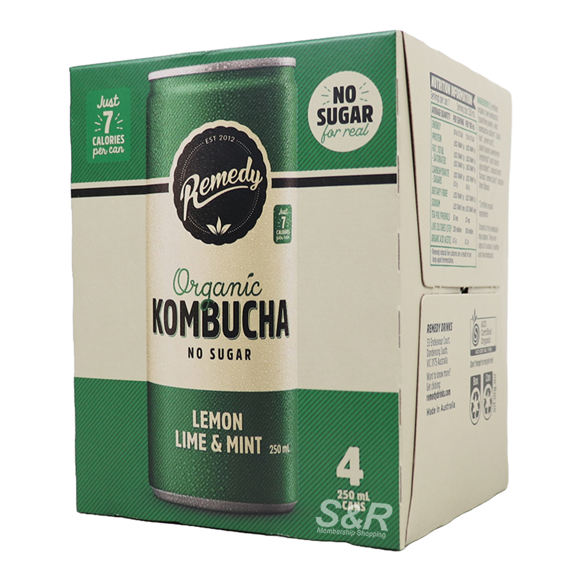 Remedy Organic Kombucha Lime Soda 4pcs x 250ml